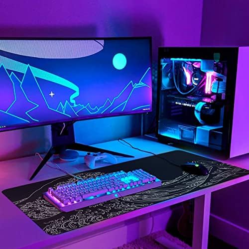 iCasso Mousepad,Gaming Mouse Pad,Black Wave of Kanagawa