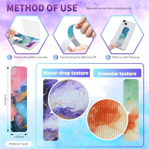 48 Pieces Anxiety Sensory Stickers with Storage Box - Sensory Stickers with 2 Textured Stickers for Adults Desk Fidget - Teacher Must Haves (Marble)