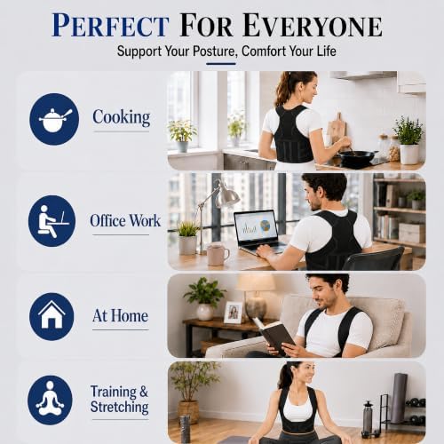 Lightweight Posture Corrector with Upper Back Brace for Women & Men