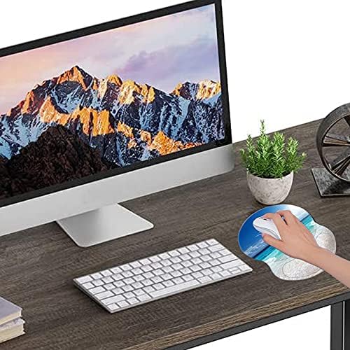 Mouse Pad, Ergonomic Mouse Pad with Wrist Support, Pain Relief Comfort Wrist Rest Pad with Non-Slip PU Base for Gaming, Home, Office & Travel, Beach