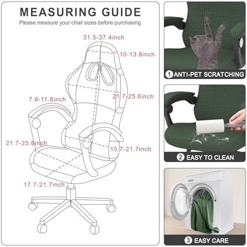 Gaming Chair Cover Game Chair Cover for Reclining Rotating Chair, Green