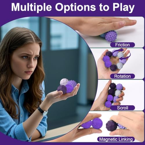 BUSOHA Silicone Magnetic Fidget Balls - 4 Pack Fidget Toys for Adult