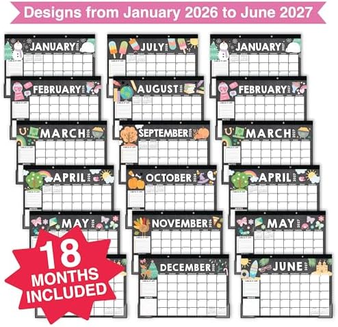 Large Desk Calendar 2026 - Desktop Calendar 2026-2027