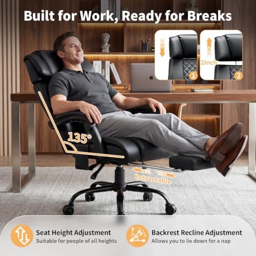 HOFFREE 8-Point Vibration Massage Office Chair with Heat for Home Office