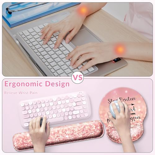 Desk Mat Set Keyboard and Mouse Pad with Wrist Rest Support