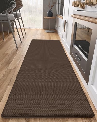 Color&Geometry Kitchen Mat for Floor 17x59 Anti Fatigue Easy Clean, Brown