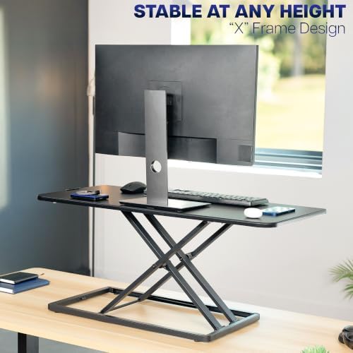 VIVO Black 36 in Single Top Standing Desk Converter, DESK-V036U