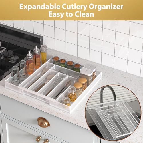 Sedegn Expandable Kitchen Utensil Organizer - 11.6" to 20" Adjustable