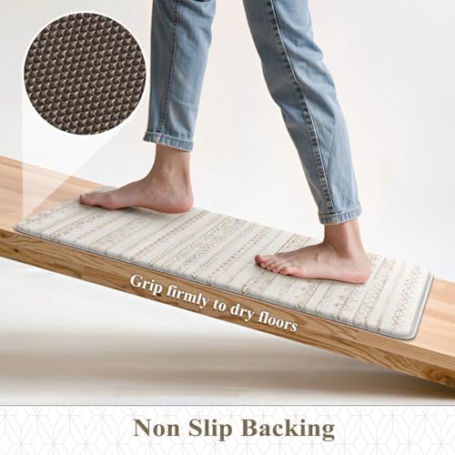 KIMODE Kitchen Mats Cushioned Anti Fatigue,Farmhouse Kitchen Rugs Sets of 2