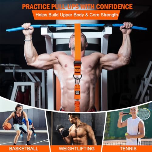 Pull Up Assistance Bands, Resistance Bands Set with Handles for Men Women, Workout & Exercise Bands, 5-Level Elastic Bands for Working Out, Stretch Bands for Home Gym, Stretching & Physical Therapy