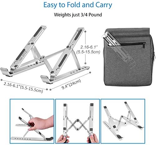 PRO Stand Compatible with ViewSonic ViewPad E70 Durable Adjustable Desktop Holder, Portable, up to 21" Screens and 50 pounds! [Silver]