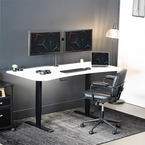 VIVO White 63 x 32 in Standing Desk, DESK-KIT-2B1W