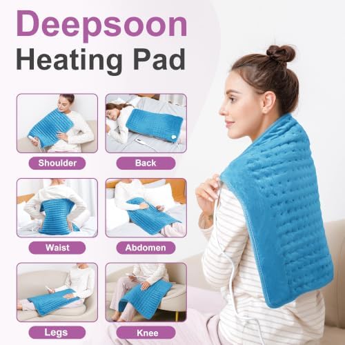 Heating Pad,Electric Heating Pads,Heating Pad for Back,Blue,24x20 Inch