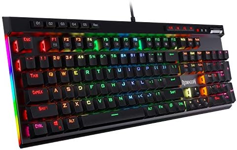 Redragon K580 Wired RGB Mechanical Gaming Keyboard, Macro Key & Media Wheel
