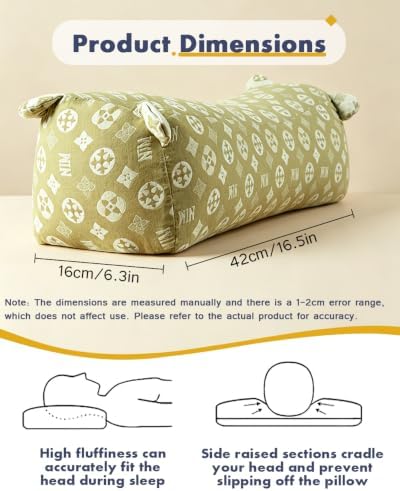 Buckwheat Cervical Neck Pillow Adjustable Hard Roll Pillow for Neck Relief