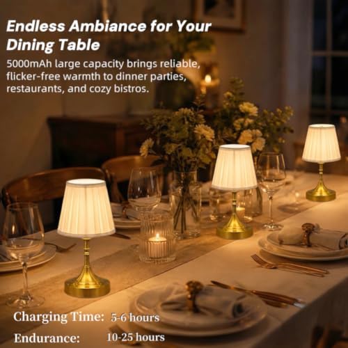 Gold Small Cordless Table Lamp Rechargeable,Mini Lamp - Kitchen Countertop