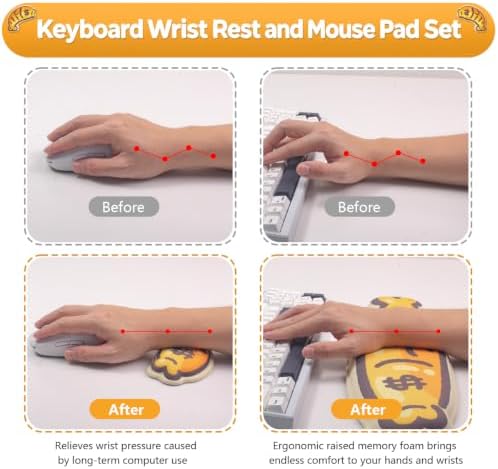 Keyboard Wrist Rest and Mouse Pad Set, Wrist Rest for Keyboard and Mouse