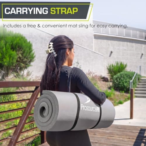 ProsourceFit Extra Thick Yoga and Pilates Mat, 71-inch Long High Density Exercise Mat with Comfort Foam and Carrying Strap
