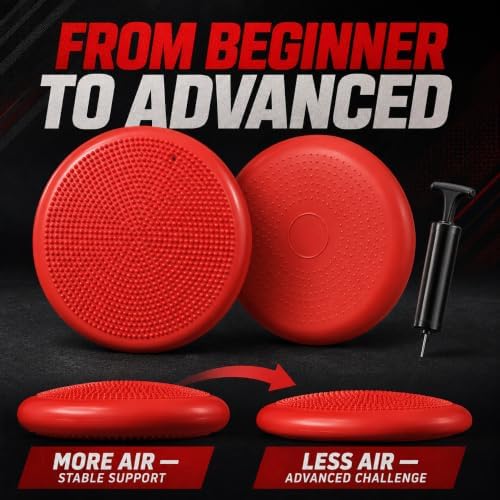 Hanstuten Wobble Seat Cushion Balance Disc - Rubber Wiggle Seat for Active Sitting, Office Desk Chair, and Core Strength Training