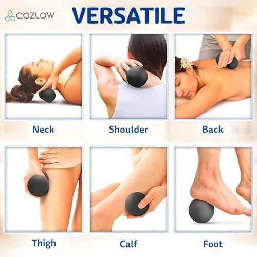 COZLOW Peanut Massage Ball - Deep Tissue Therapy, Pain Relief - Black