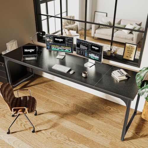 Huuger Computer Desk, 86.6 Inch Home Office Desk