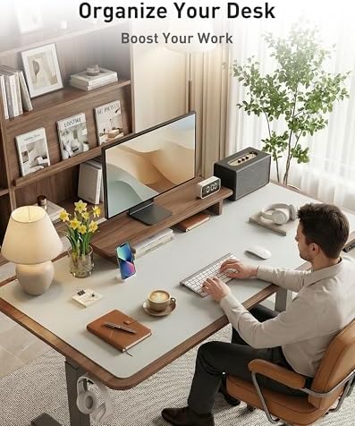 Aothia Faux Leather Desk Mat - Large Mouse Pad, Non-Slip PU Leather Blotter, Waterproof Writing Surface for Office and Home (Barely Grey, 63" x 24")