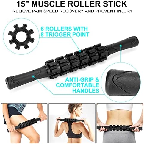Foam Roller Set - High Density Back Roller, Muscle Roller Stick