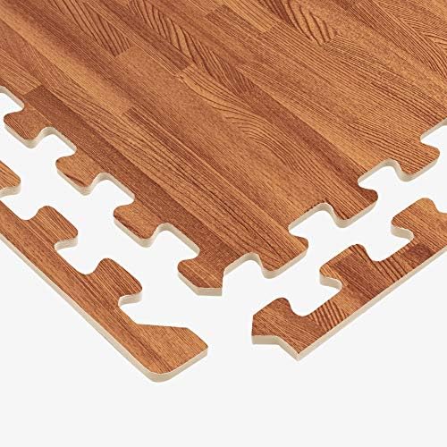 Forest Floor Farmhouse 3/8 Inch Thick Printed Foam Tiles, Premium Wood Grain Interlocking Foam Floor Mats, Anti-Fatigue Flooring – Stylish Flooring Solution