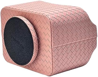 UnionBasic Rotating Desk Organizer, 360 Degree Desk Spinning Caddy, Desktop TV Guide/Mail/Media/Remote Controller Holder Organizer,Woven Pink