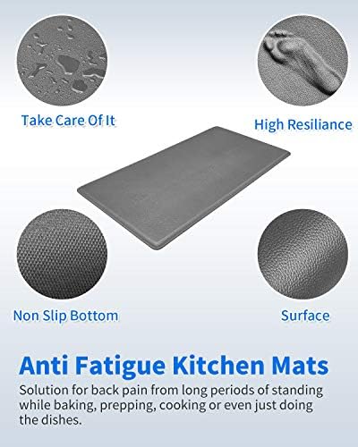 SIXHOME Kitchen Rugs and Mats Kitchen Mat Set of 2 Anti Fatigue Standing Mat for Kitchen, Office, Laundry Room and Stand-up Desks