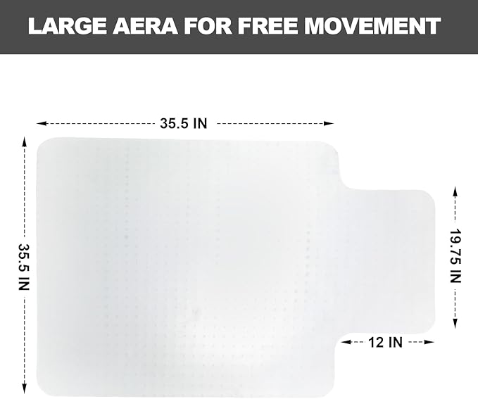 Chair Mat for Carpet- Low Pile (1/4" Thick) Carpet Protector for Office Gaming Computer Desk Chair. Heavy Duty Desk Chair Mat for Carpeted Floors, Semi Transparent