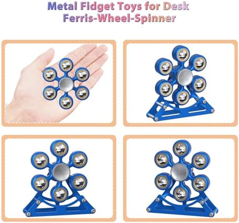 Desk Toys for Fidget Ferris-Wheel-Spinner: 4mins Kinetic-Spinning Cool-Gadgets, Cool-Stuff Thing Toy for Office School Home Man Women Christmas, Stress-Relief Game Gifts for Adult Teen Children Kid