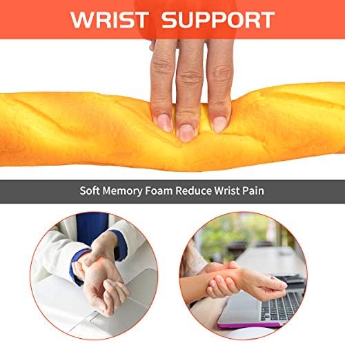 Soft Toast Bread Baguette Shape Anti-Skid Keyboard Wrist Rest Support for Office,Computer,Laptop& Mac,Slow Bounces Back Foam for Easy Typing & Pain Relief