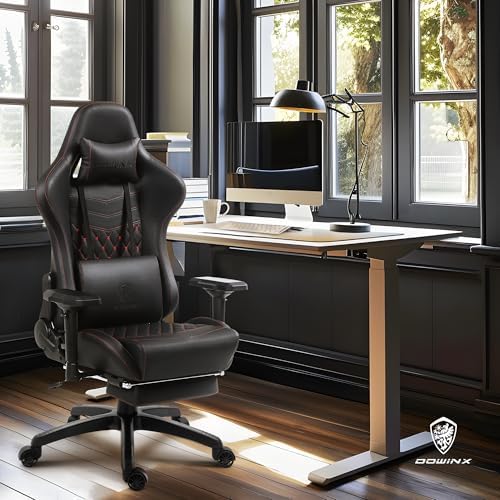 Dowinx Gaming Chair Big and Tall, Video Game Chairs with Footrest, PC Gamer Chairs for Adults - Padded High Back Ergonomic Reclining Silla Gamer, 4D Armrest, 400LBS, Black