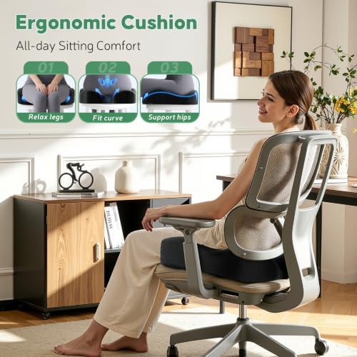 Benazcap Memory Foam Seat Cushion, Ergonomic Office Chair Pressure Relief