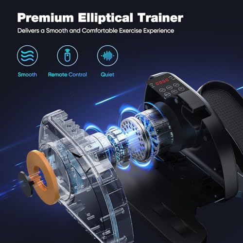 OLIXIS Compact Pedal Exerciser – Quiet Under-Desk Elliptical Machine with Adjustable Speed and LED Display, Ideal for Home or Office Fitness