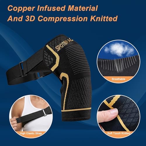 SPOTBRACE Shoulder Compression Sleeve Adjustable Shoulder Support Brace XXL
