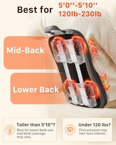 Back Massager for Pain Relief Deep Tissue with Rolling Up and Down
