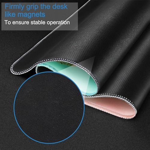 Large Gaming Mouse Pad, Waterproof Mousepad with Stitched Edges,MarbleGreen