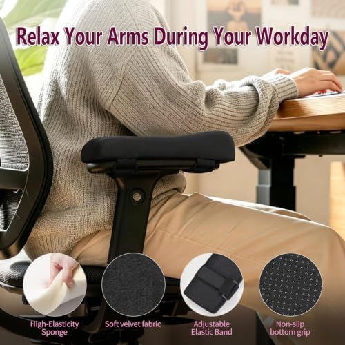 Love&go Office Chair Armrest Pads, Gaming Chair Arm Rest Elbows Pillow (Black)