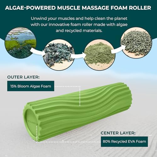 Oceanfoam Tidal Roller - Massage Foam Roller for Exercise (Algae Green)