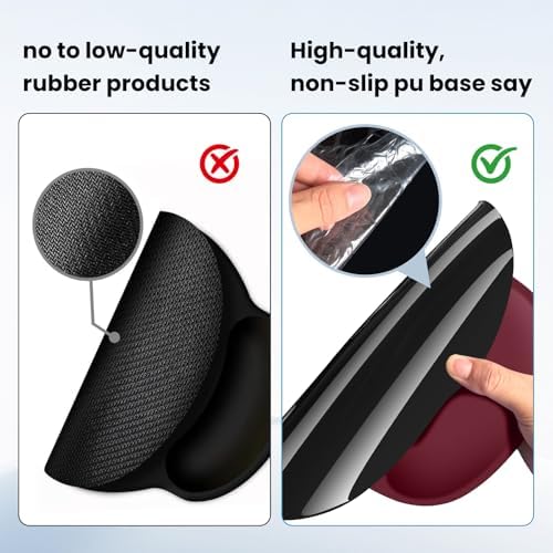 Mouse pad with Wrist Rest,Relieving Pain Memory Foam Computer pad, Ergonomic Desktop Mouse, Silicone Material Mouse pad, with Non-Slip PU Base (red)