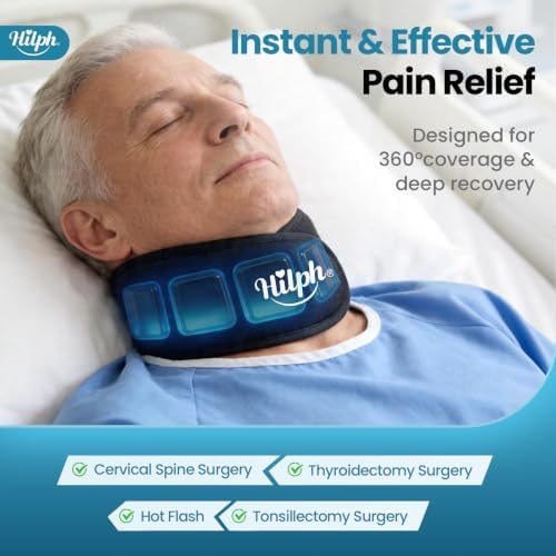 Hilph Neck Ice Pack Wrap, 45-Min Cooling for Tonsillectomy & Sore Throat