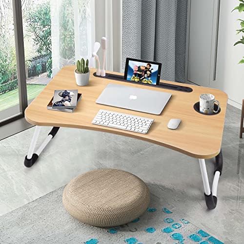 Slendor Foldable Lap Desk with Cup Holder for Bed, Couch, Floor