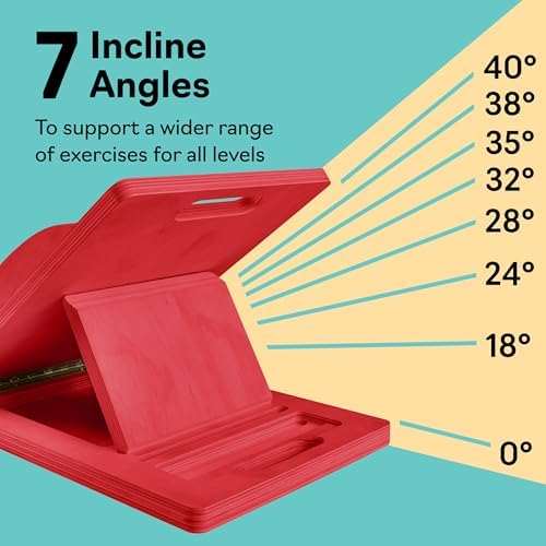 Slant Boards for Exercise, Wooden Slant Board, Calf Stretch Board with 7 Incline Angles, Velour Board, Balance Board & Calf Stretcher, Portable Incline Board for Physical Therapy, Ankle Mobility, Heel & Knees