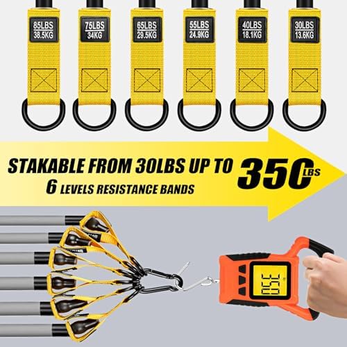 WOQQW Heavy Resistance Bands for Working Out, 350lbs/450lbs Exercise Bands with Handles, Workout Bands Set for Men, Fitness Weight Bands for Muscle Strength Training,Stretching,Slim,Home Gym Equipment