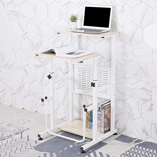 SDADI Adjustable-Height Standing Desk, 2-Mode Modern Standing and Sitting Desk, Light Grain