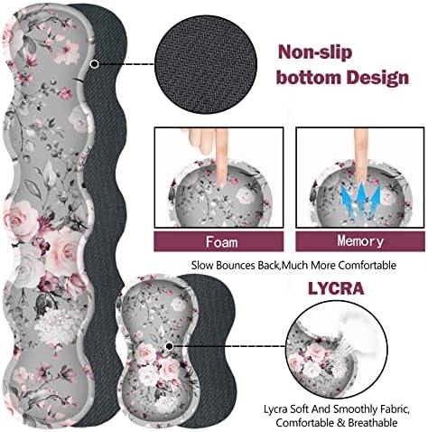 Upgraded Extended Gaming Mouse Pad, Keyboard Wrist Rest Pad, Wrist Support Mousepad Set, Artso Large Stable Rubber Base Stitched Edges, Multifunctional Desk Pad (35 x15.5 in) for Work, Game, Grey Rose