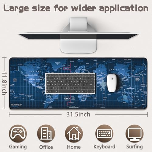 Mouse Pad Gaming - Desk Mat for Keyboard and Mouse - Large Mouse Pads for Desk, Gaming Mousepad with Non-Slip Base, Desks Pad (31.5" X 11.8") for Game, Office and Home