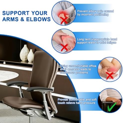 Arm Pads Caps Replacement for Knoll Life Office Chair,Chair Armrest Pads, with 12 mounting Screws（Black）